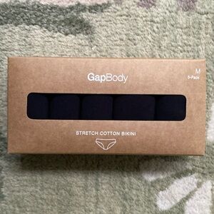 NEW GapBody black stretch cotton bikini 5 pack Medium